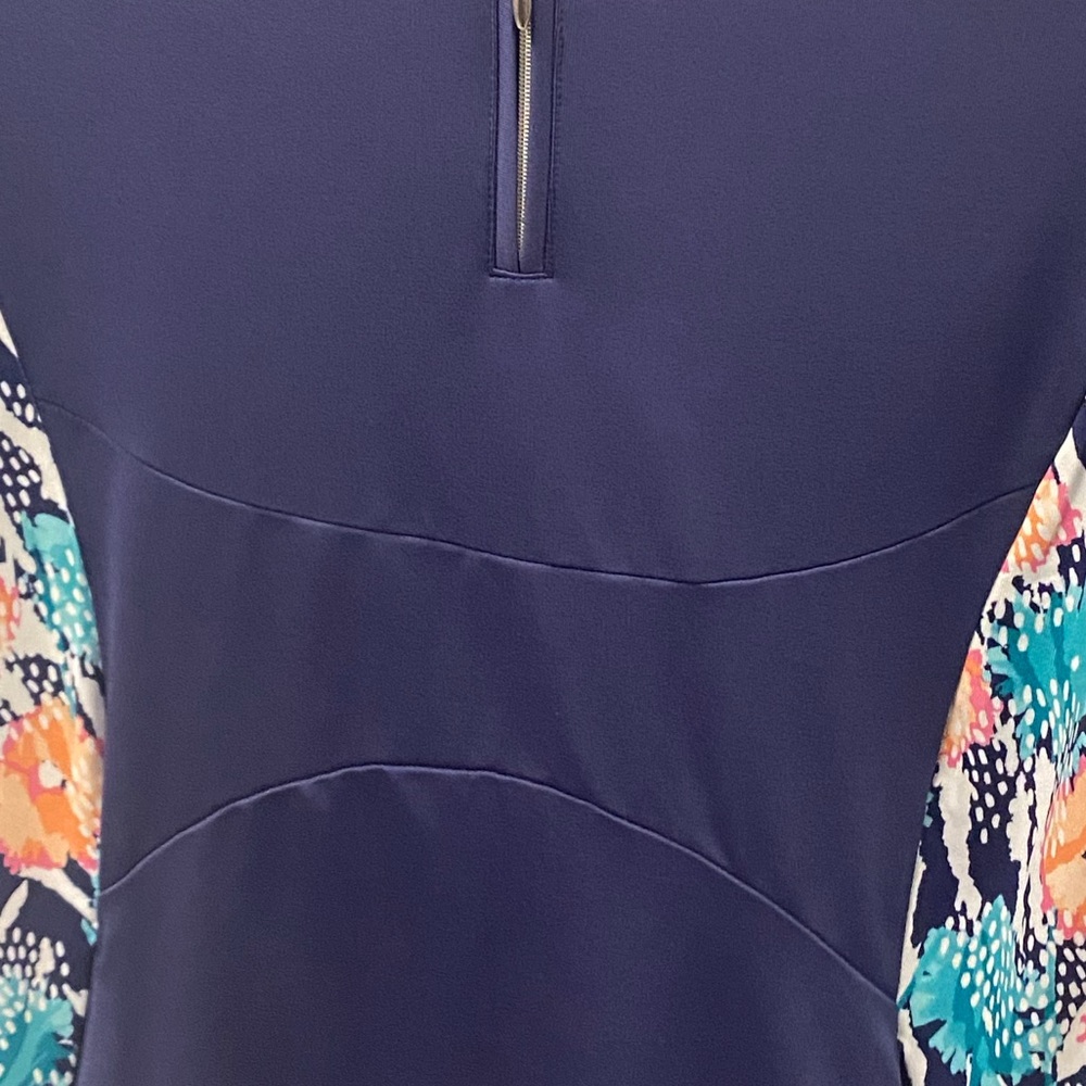 Pebble Beach Tropical Collection Pockets Short Sleeve Printed Panel Golf Dress M - Picture 10 of 16